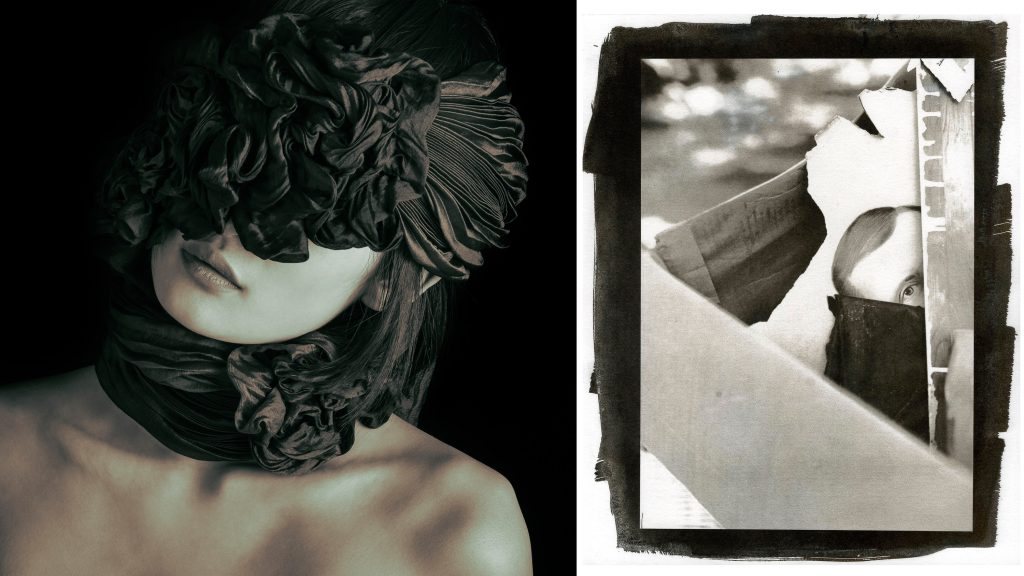 (left) "Nude Study #24", 2016. © Barbara Hazen – (right) "What's Left Behind", 2022. © Judit German-Heins