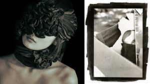 (left) "Nude Study #24", 2016. © Barbara Hazen – (right) "What's Left Behind", 2022. © Judit German-Heins